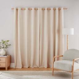 Linford Stripe Unlined Eyelet Curtains - thumbnail 4