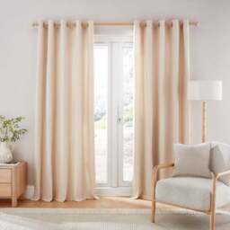 Linford Stripe Unlined Eyelet Curtains - thumbnail 2