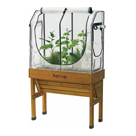 VegTrug Small Wall Hugger Greenhouse Frame and Multi Cover Set - image 1