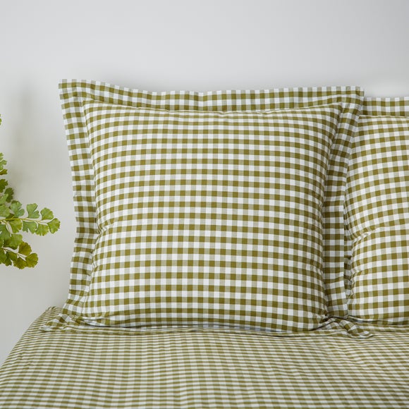 Portloe Gingham Woven 100% Cotton Continental Pillowcase - image 1