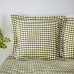 Portloe Gingham Woven 100% Cotton Continental Pillowcase - thumbnail 1