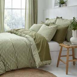 Portloe Gingham Woven 100% Cotton Continental Pillowcase - thumbnail 2