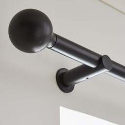 Contemporary Ball Fixed Metal Curtain Pole with Rings - thumbnail 3