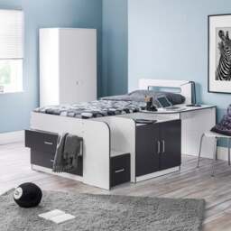 Cookie Cabin Bed, White & Grey - thumbnail 1