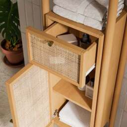 Arden Bamboo Tallboy Storage Unit - thumbnail 3