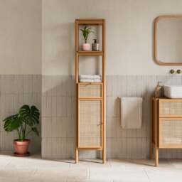 Arden Bamboo Tallboy Storage Unit - thumbnail 1