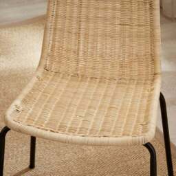 Brodie Set of 2 Dining Chairs, Natural Rattan - thumbnail 4