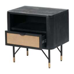 Fiji Bedside Table, Acacia Wood and Rattan - thumbnail 6