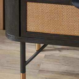 Fiji Bedside Table, Acacia Wood and Rattan - thumbnail 2