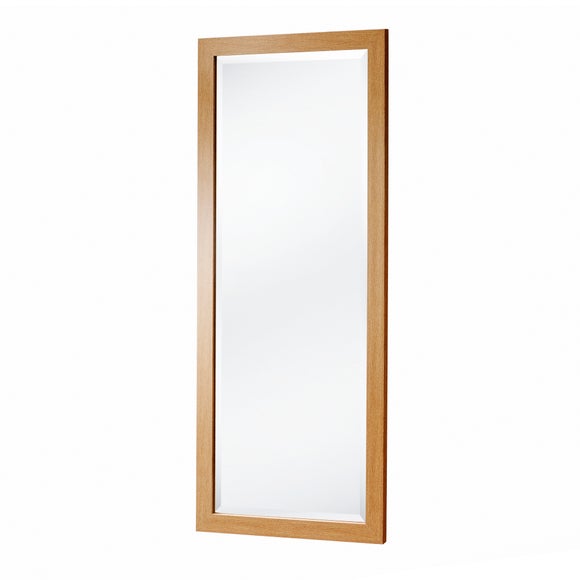 Yearn Simple Oak Effect Bevelled Wall Mirror - image 1