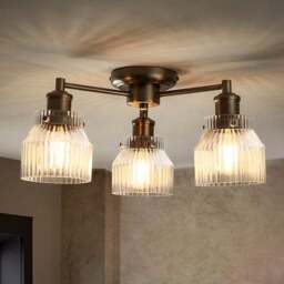 Tobias Art Deco 3 Light Semi Flush Ceiling Light - thumbnail 2