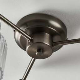 Tobias Art Deco 3 Light Semi Flush Ceiling Light - thumbnail 4