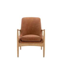 Callar Leather Chair With Arms - thumbnail 4