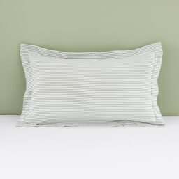 Khai Stripe Sage Oxford Pillowcase - thumbnail 1