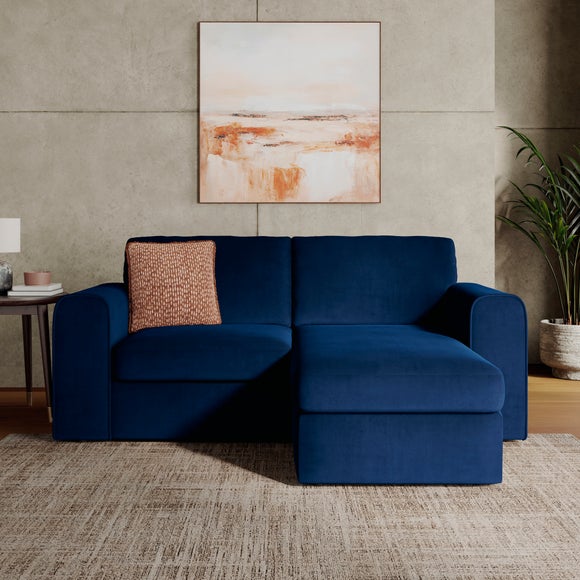 Abel Matte Velvet Reversible Corner Chaise Sofa - image 1