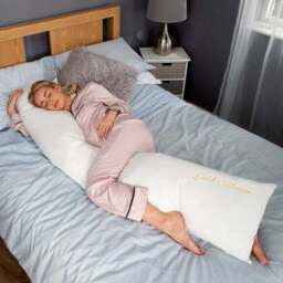 Mother&Baby Organic Cotton Side Sleeper 6ft Pregnancy Support Pillow - thumbnail 2