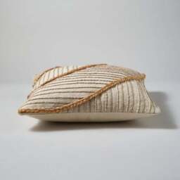 Artisan Jute Abstract Natural Cushion Cover - thumbnail 4