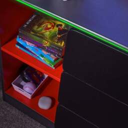 X Rocker Carbon Tek Chest of Drawers with Neo Fibre LED - thumbnail 3