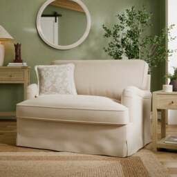 Beatrice II Faux Linen Fixed Loose Cover Snuggle Chair - thumbnail 1