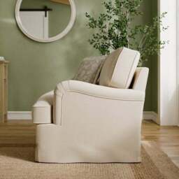 Beatrice II Faux Linen Fixed Loose Cover Snuggle Chair - thumbnail 3