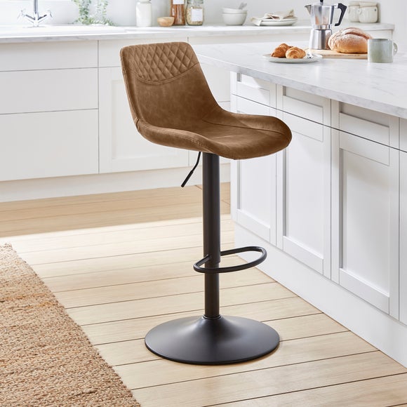 Walden Height Adjustable Bar Stool, Faux Leather - image 1