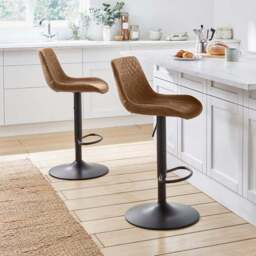 Walden Height Adjustable Bar Stool, Faux Leather - thumbnail 2