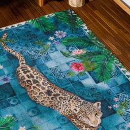 Paoletti Majorelle Leopard Indoor Outdoor Rug - thumbnail 4