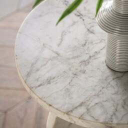 Amora Solid Marble Side Table - thumbnail 2