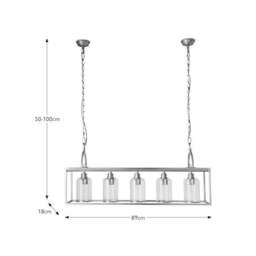 Churchgate Sharnford 5 Light Adjustable Diner Ceiling Light - thumbnail 5