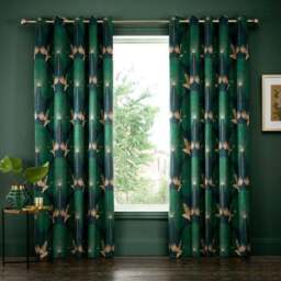 Luxe Crane Velour Eyelet Curtains - thumbnail 2