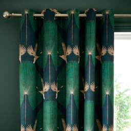 Luxe Crane Velour Eyelet Curtains