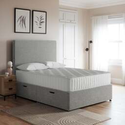 Luxury Side Ottoman Bed Frame, Teddy Fabric - thumbnail 1