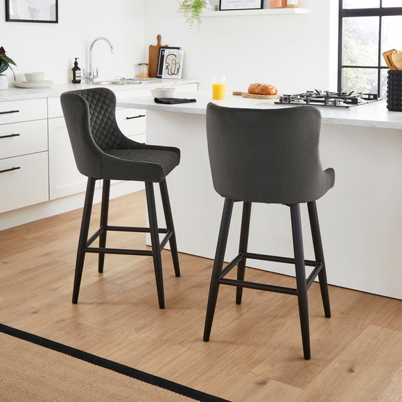 Montreal Counter Height Bar Stool, Velvet - image 1