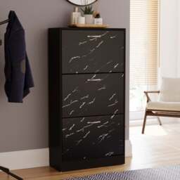 Vida Designs 3 Tier Marble Effect Shoe Cabinet - thumbnail 1