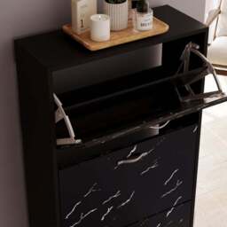Vida Designs 3 Tier Marble Effect Shoe Cabinet - thumbnail 4