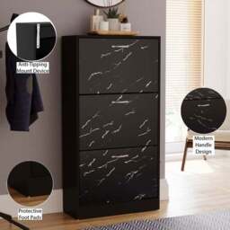 Vida Designs 3 Tier Marble Effect Shoe Cabinet - thumbnail 6