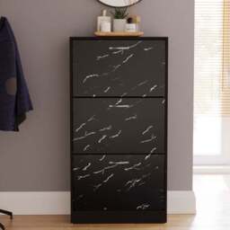 Vida Designs 3 Tier Marble Effect Shoe Cabinet - thumbnail 2