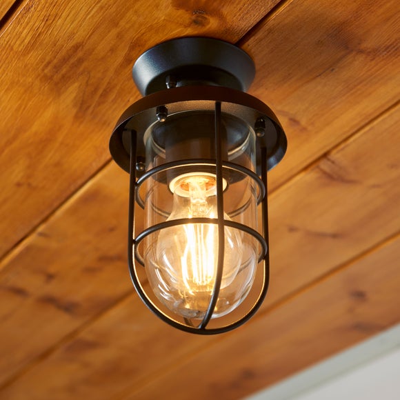 Barker Industrial Indoor Outdoor Flush Ceiling Light - image 1