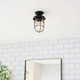 Barker Industrial Indoor Outdoor Flush Ceiling Light - thumbnail 6