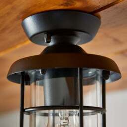 Barker Industrial Indoor Outdoor Flush Ceiling Light - thumbnail 3