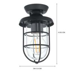 Barker Industrial Indoor Outdoor Flush Ceiling Light - thumbnail 5
