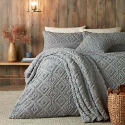 Fusion Geo Fleece Duvet Cover & Pillowcase Set - thumbnail 4