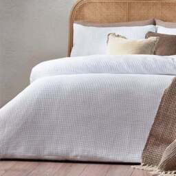 Yard Chunky Waffle 100% Cotton Duvet Cover & Pillowcase Set - thumbnail 2