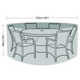 6 Seater Round Garden Furniture Set Super Tough Cover - thumbnail 1