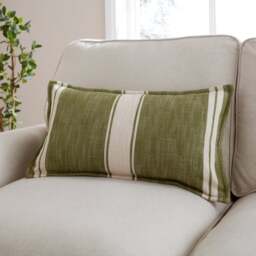 Churchgate Mallory Stripe Cotton Rectangle Cushion - thumbnail 1
