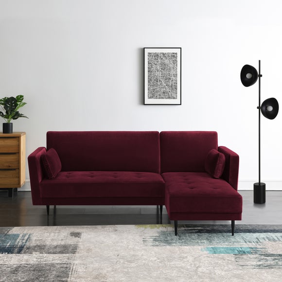 Selassi Velvet 3 Seater Corner Sofa Bed - image 1