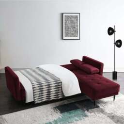 Selassi Velvet 3 Seater Corner Sofa Bed - thumbnail 2