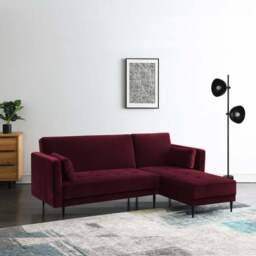 Selassi Velvet 3 Seater Corner Sofa Bed - thumbnail 5