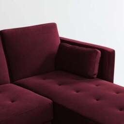 Selassi Velvet 3 Seater Corner Sofa Bed - thumbnail 3