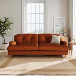 Martha Matte Plush Velvet 4 Seater Sofa